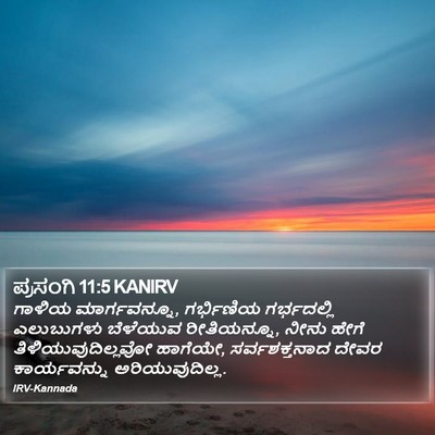 ಪ್ರಸಂಗಿ 11:5 KANIRV Bible Verse Image
