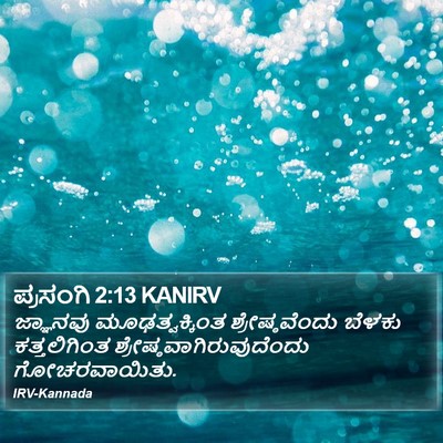 ಪ್ರಸಂಗಿ 2:13 KANIRV Bible Verse Image