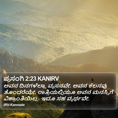 ಪ್ರಸಂಗಿ 2:23 KANIRV Bible Verse Image