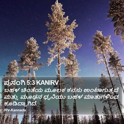 ಪ್ರಸಂಗಿ 5:3 KANIRV Bible Verse Image