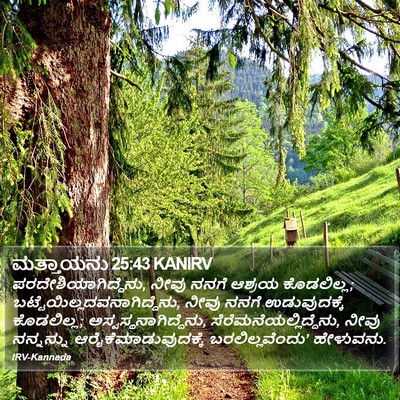 ಮತ್ತಾಯನು 25:43 KANIRV Bible Verse Image