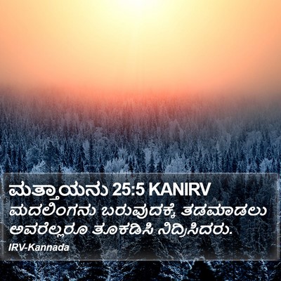 ಮತ್ತಾಯನು 25:5 KANIRV Bible Verse Image