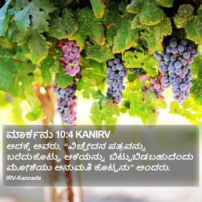 ಮಾರ್ಕನು 10:4 KANIRV Bible Verse Image