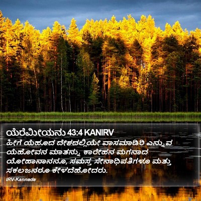 ಯೆರೆಮೀಯನು 43:4 KANIRV Bible Verse Image