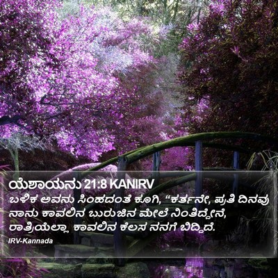 ಯೆಶಾಯನು 21:8 KANIRV Bible Verse Image
