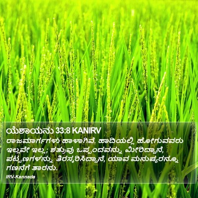 ಯೆಶಾಯನು 33:8 KANIRV Bible Verse Image