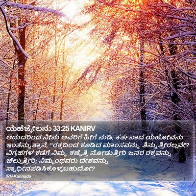 ಯೆಹೆಜ್ಕೇಲನು 33:25 KANIRV Bible Verse Image