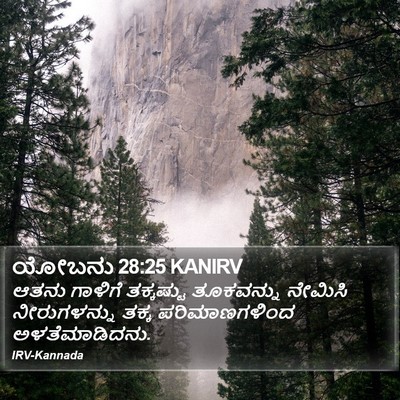 ಯೋಬನು 28:25 KANIRV Bible Verse Image