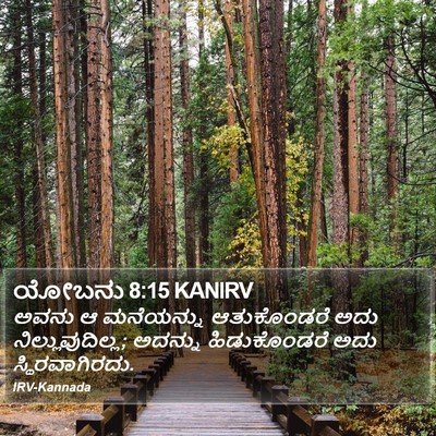 ಯೋಬನು 8:15 KANIRV Bible Verse Image