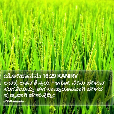 ಯೋಹಾನನು 16:29 KANIRV Bible Verse Image