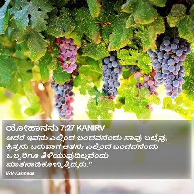 ಯೋಹಾನನು 7:27 KANIRV Bible Verse Image