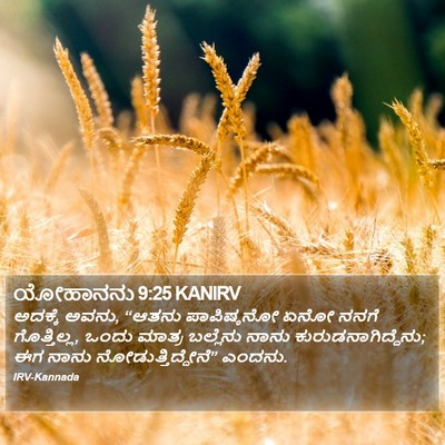 ಯೋಹಾನನು 9:25 KANIRV Bible Verse Image