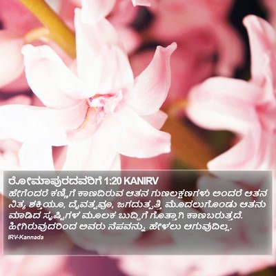 ರೋಮಾಪುರದವರಿಗೆ 1:20 KANIRV Bible Verse Image