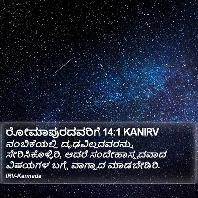 ರೋಮಾಪುರದವರಿಗೆ 14:1 KANIRV Bible Verse Image