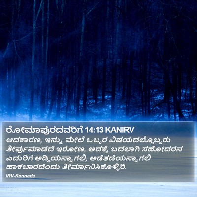 ರೋಮಾಪುರದವರಿಗೆ 14:13 KANIRV Bible Verse Image