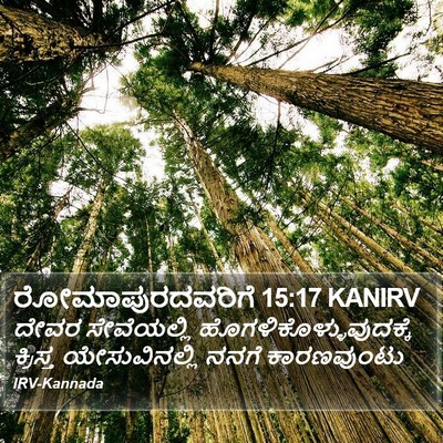 ರೋಮಾಪುರದವರಿಗೆ 15:17 KANIRV Bible Verse Image