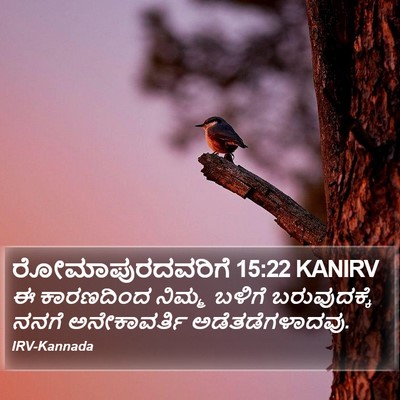 ರೋಮಾಪುರದವರಿಗೆ 15:22 KANIRV Bible Verse Image