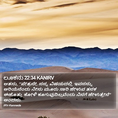 ಲೂಕನು 22:34 KANIRV Bible Verse Image