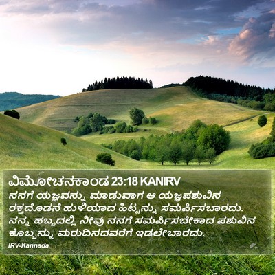 ವಿಮೋಚನಕಾಂಡ 23:18 KANIRV Bible Verse Image