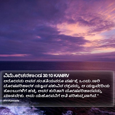 ವಿಮೋಚನಕಾಂಡ 30:10 KANIRV Bible Verse Image