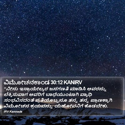 ವಿಮೋಚನಕಾಂಡ 30:12 KANIRV Bible Verse Image