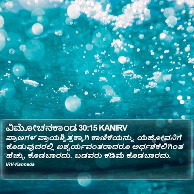 ವಿಮೋಚನಕಾಂಡ 30:15 KANIRV Bible Verse Image