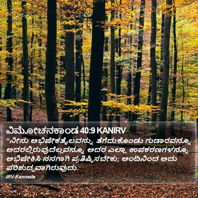 ವಿಮೋಚನಕಾಂಡ 40:9 KANIRV Bible Verse Image