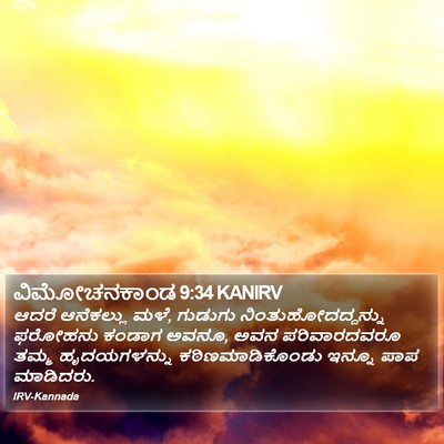 ವಿಮೋಚನಕಾಂಡ 9:34 KANIRV Bible Verse Image