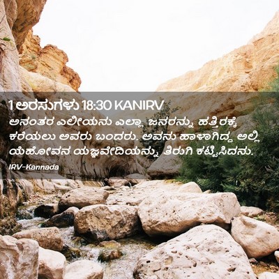 Picture 02 - 1 ಅರಸುಗಳು 18:30 KANIRV - ಅನಂತರ ಎಲೀಯನು - Bible Verse Picture
