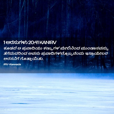 Picture 02 - 1 ಅರಸುಗಳು 20:41 KANIRV - ಕೂಡಲೆ ಆ ಪ್ರವಾದಿಯು - Bible Verse Picture