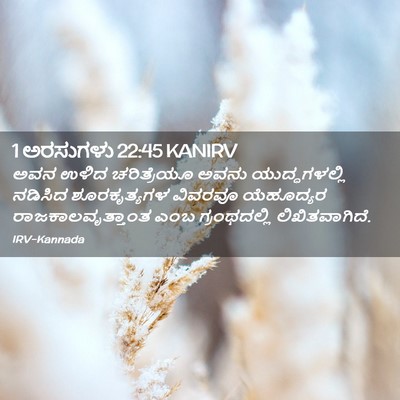 Picture 02 - 1 ಅರಸುಗಳು 22:45 KANIRV - ಅವನ ಉಳಿದ - Bible Verse Picture