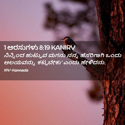 Picture 02 - 1 ಅರಸುಗಳು 8:19 KANIRV - ನಿನ್ನಿಂದ ಹುಟ್ಟುವ - Bible Verse Picture