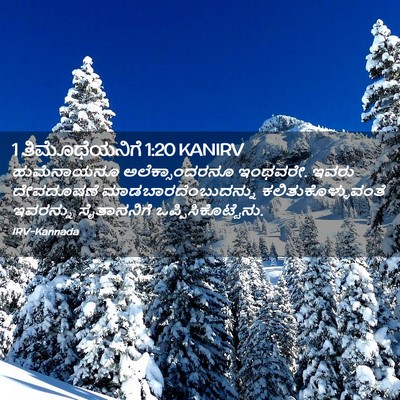 Picture 02 - 1 ತಿಮೊಥೆಯನಿಗೆ 1:20 KANIRV - ಹುಮೆನಾಯನೂ - Bible Verse Picture