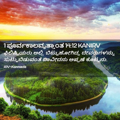 Picture 02 - 1 ಪೂರ್ವಕಾಲವೃತ್ತಾಂತ 14:12 KANIRV - ಫಿಲಿಷ್ಟಿಯರು ಅಲ್ಲಿ - Bible Verse Picture