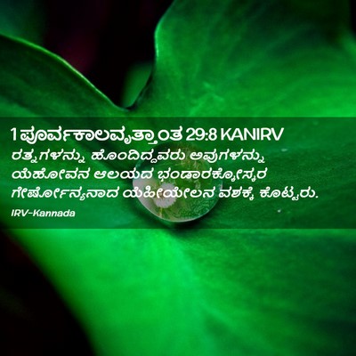 Picture 02 - 1 ಪೂರ್ವಕಾಲವೃತ್ತಾಂತ 29:8 KANIRV - ರತ್ನಗಳನ್ನು - Bible Verse Picture