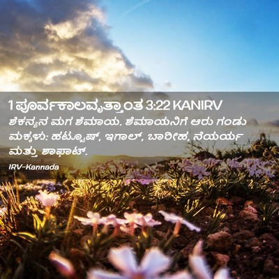 Picture 02 - 1 ಪೂರ್ವಕಾಲವೃತ್ತಾಂತ 3:22 KANIRV - ಶೆಕನ್ಯನ ಮಗ ಶೆಮಾಯ. - Bible Verse Picture