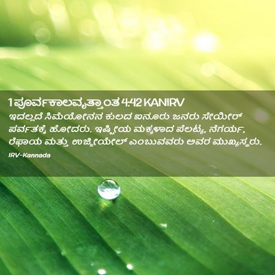 Picture 02 - 1 ಪೂರ್ವಕಾಲವೃತ್ತಾಂತ 4:42 KANIRV - ಇದಲ್ಲದೆ ಸಿಮೆಯೋನನ - Bible Verse Picture
