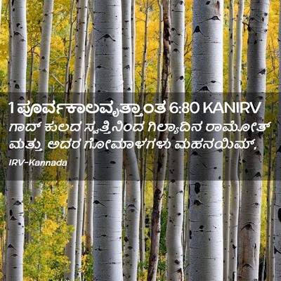 Picture 02 - 1 ಪೂರ್ವಕಾಲವೃತ್ತಾಂತ 6:80 KANIRV - ಗಾದ್ ಕುಲದ - Bible Verse Picture