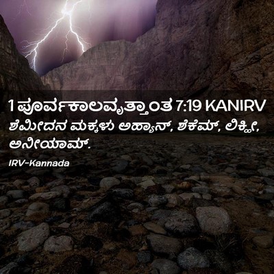 Picture 02 - 1 ಪೂರ್ವಕಾಲವೃತ್ತಾಂತ 7:19 KANIRV - ಶೆಮೀದನ ಮಕ್ಕಳು - Bible Verse Picture