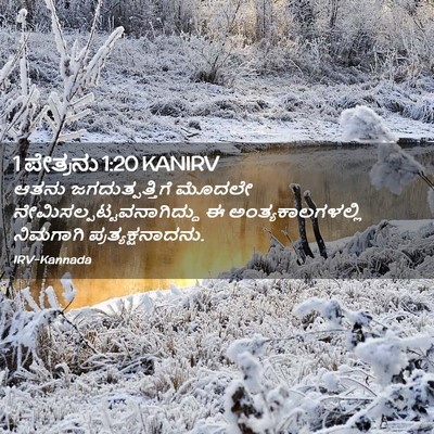Picture 02 - 1 ಪೇತ್ರನು 1:20 KANIRV - ಆತನು - Bible Verse Picture