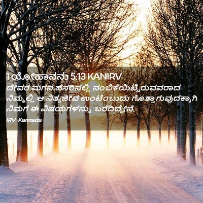 Picture 02 - 1 ಯೋಹಾನನು 5:13 KANIRV - ದೇವರ ಮಗನ - Bible Verse Picture