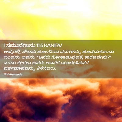 Picture 02 - 1 ಸಮುವೇಲನು 11:5 KANIRV - ಅಷ್ಟರಲ್ಲಿ ಸೌಲನು - Bible Verse Picture