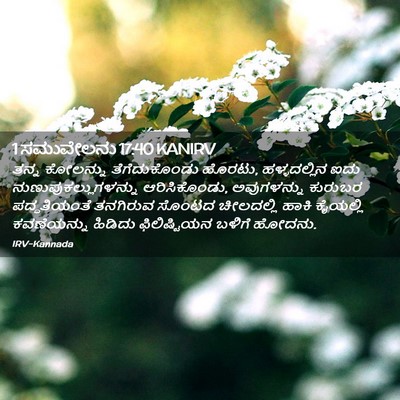 Picture 02 - 1 ಸಮುವೇಲನು 17:40 KANIRV - ತನ್ನ ಕೋಲನ್ನು - Bible Verse Picture