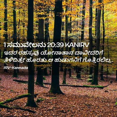 Picture 02 - 1 ಸಮುವೇಲನು 20:39 KANIRV - ಇದರ ರಹಸ್ಯವು - Bible Verse Picture