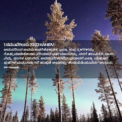Picture 02 - 1 ಸಮುವೇಲನು 23:23 KANIRV - ಆದುದರಿಂದ ಅವನು - Bible Verse Picture