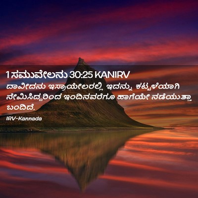 Picture 02 - 1 ಸಮುವೇಲನು 30:25 KANIRV - ದಾವೀದನು - Bible Verse Picture