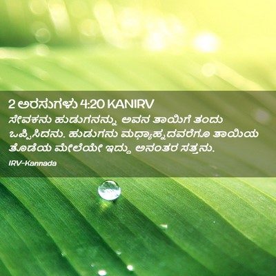 Picture 02 - 2 ಅರಸುಗಳು 4:20 KANIRV - ಸೇವಕನು ಹುಡುಗನನ್ನು - Bible Verse Picture