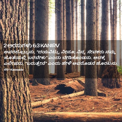 Picture 02 - 2 ಅರಸುಗಳು 6:3 KANIRV - ಅವರಲ್ಲೊಬ್ಬನು, - Bible Verse Picture