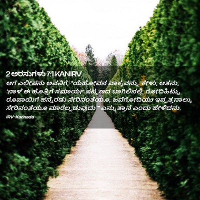 Picture 02 - 2 ಅರಸುಗಳು 7:1 KANIRV - ಆಗ ಎಲೀಷನು ಅವನಿಗೆ, - Bible Verse Picture