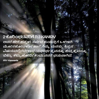 Picture 02 - 2 ಕೊರಿಂಥದವರಿಗೆ 11:3 KANIRV - ಆದರೆ ಹೇಗೆ ಹವ್ವಳು - Bible Verse Picture